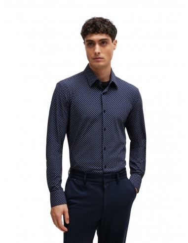 Chemise Hugo Boss de couleur Marine de technologie