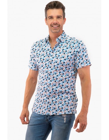 Chemise Manche Courte Hörst de couleur Bleu rembourrage situé sous