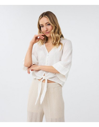 Blouse Esqualo de couleur Naturel en linge