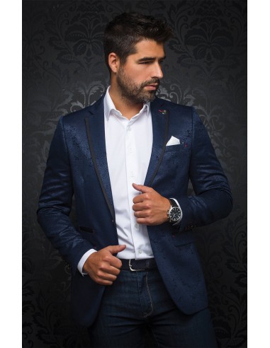 Blazer | WILLIAM jacquard, navy - AU NOIR vous aussi creer 