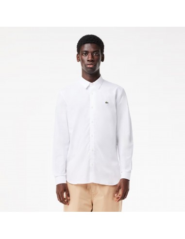 Chemise À Manches Longues Lacoste de couleur Blanc Venez acheter