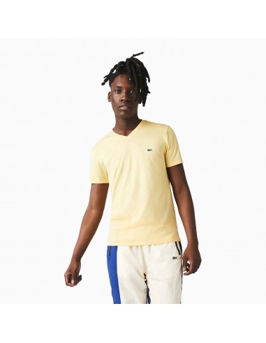 T-Shirt Lacoste de couleur Jaune pas cheres