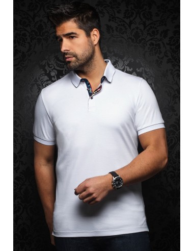 Short-Sleeve Polo | Eagle White - AU NOIR hantent personnes